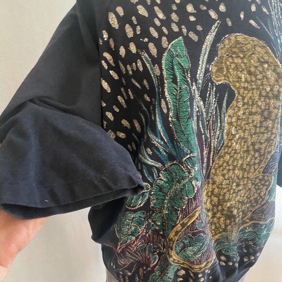 Vintage All-Ways sparkle cheetah three-quarter sleeve sweatshirt - Picture 2 of 6